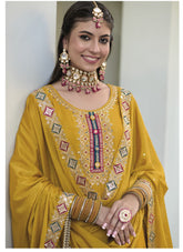 Bluming Chinon Salwar Suit in Yellow